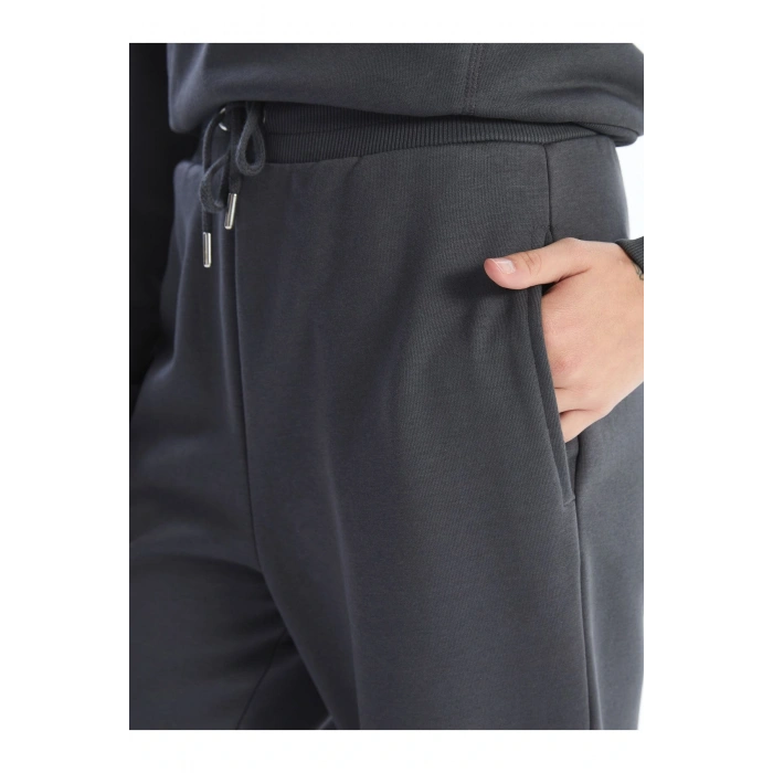 Kadın Beli Lastikli Düz Jogger Eşofman Altı