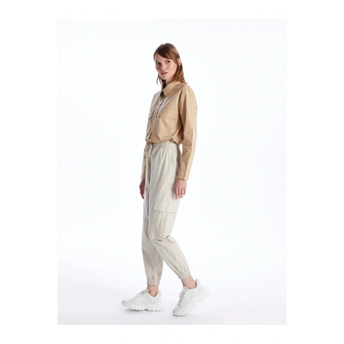 Kadın Beli Lastikli Düz Jogger Pantolon