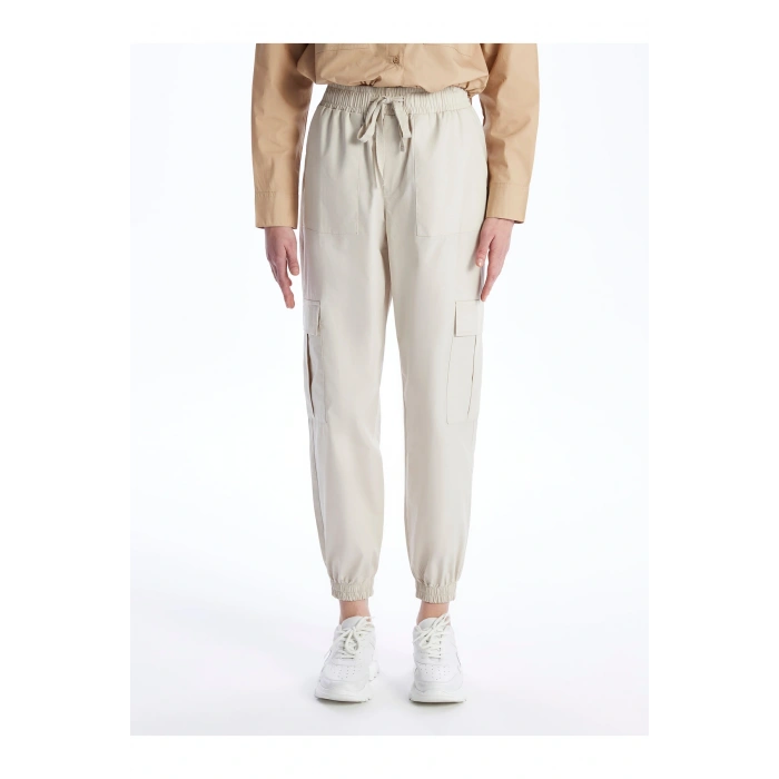 Kadın Beli Lastikli Düz Jogger Pantolon