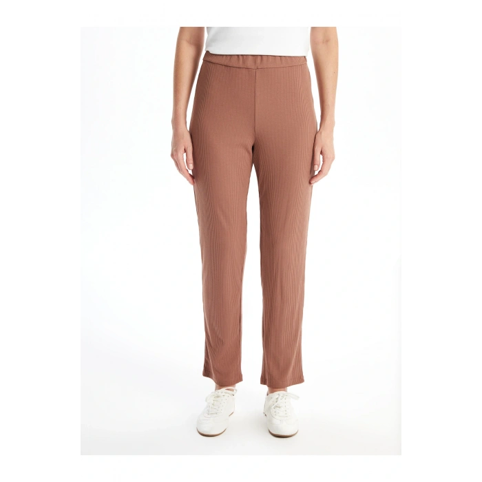 Kadın Beli Lastikli Düz Pantolon