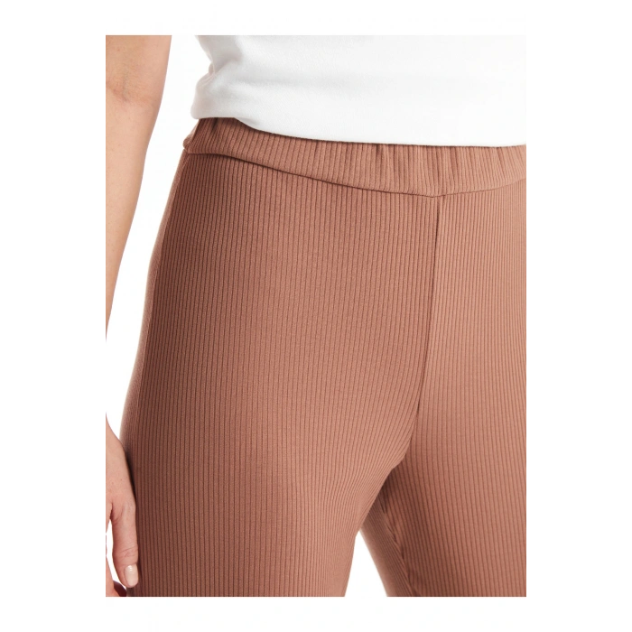 Kadın Beli Lastikli Düz Pantolon