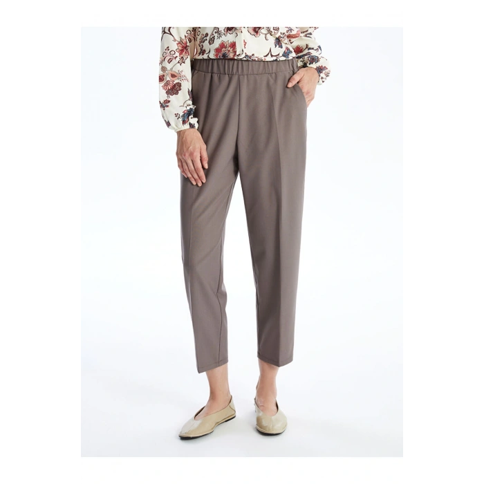 Kadin Beli Lastikli Duz Pantolon - W46120Z8