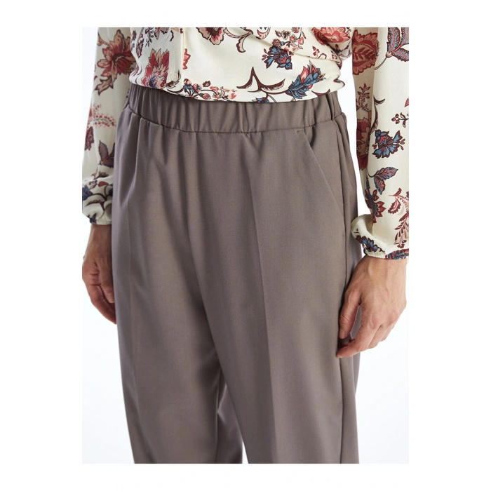 Kadin Beli Lastikli Duz Pantolon - W46120Z8