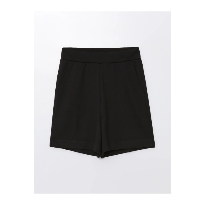 Kadın Beli Lastikli Düz Şort