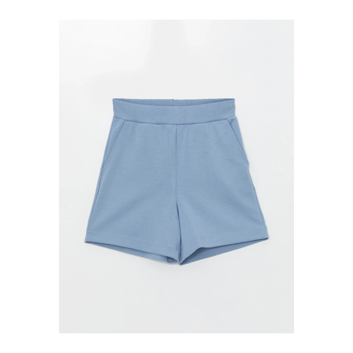 Kadın Beli Lastikli Düz Şort