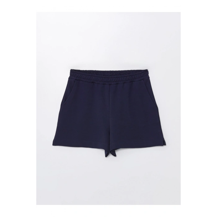 Kadın Beli Lastikli Düz Şort