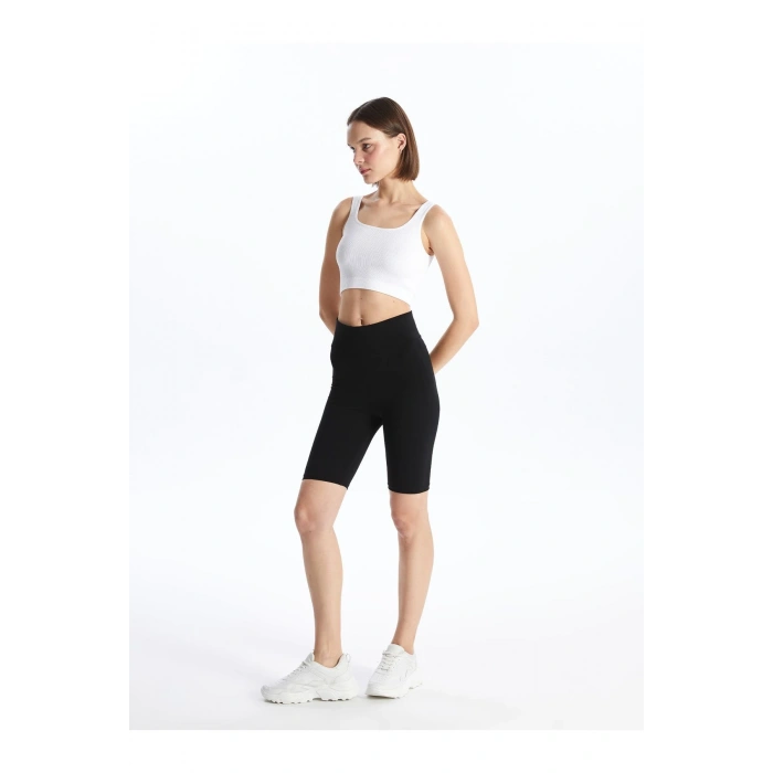 Kadın Beli Lastikli Düz Tayt