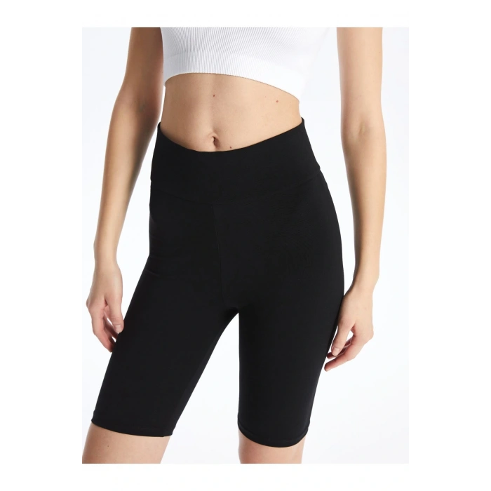 Kadın Beli Lastikli Düz Tayt