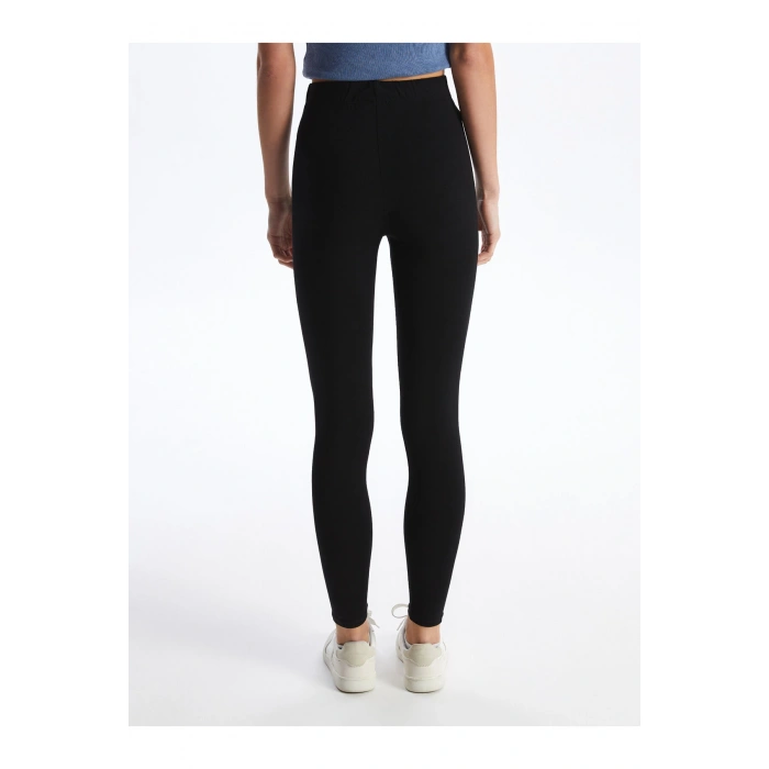 Kadın Beli Lastikli Ekstra Dar Fit Düz Tayt