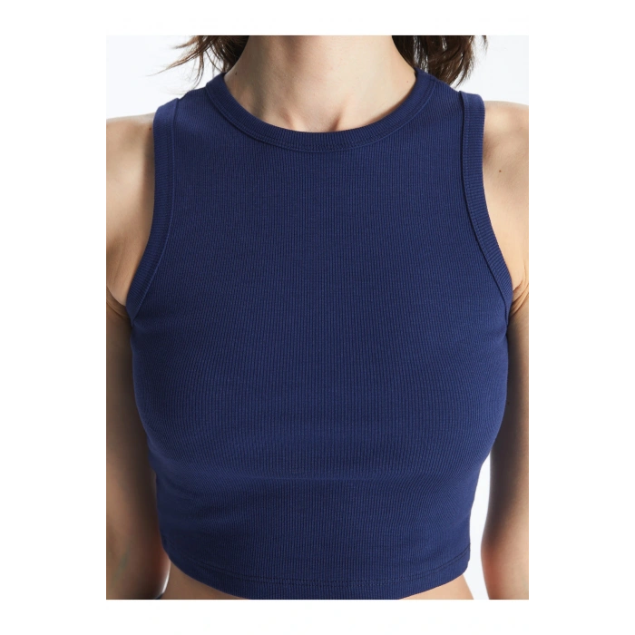 Kadın Bisiklet Yaka Düz Crop