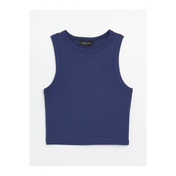 Kadın Bisiklet Yaka Düz Crop