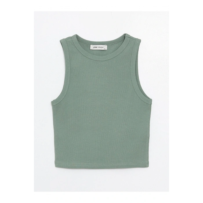 Kadın Bisiklet Yaka Düz Crop