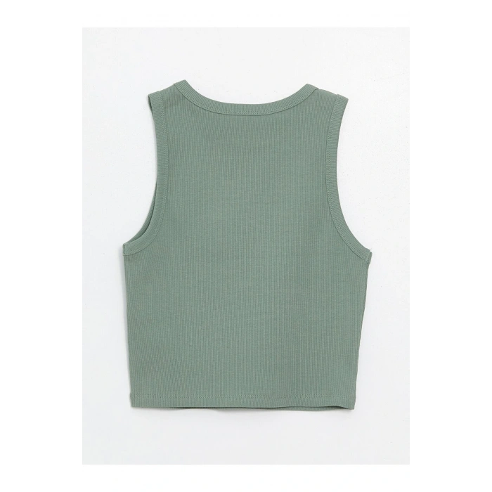 Kadın Bisiklet Yaka Düz Crop