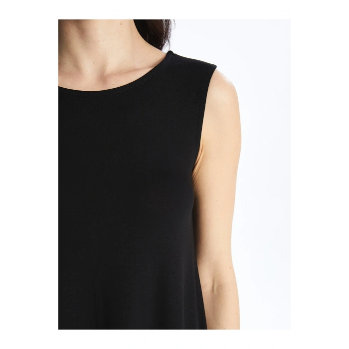 Kadın Bisiklet Yaka Düz Elbise