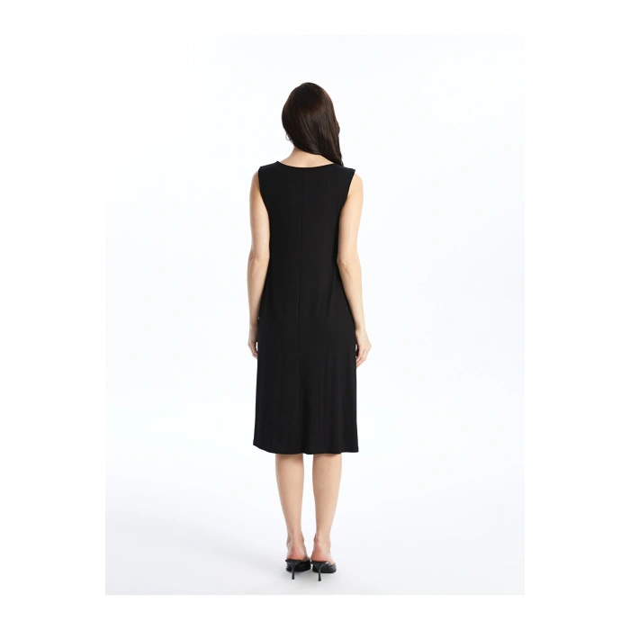 Kadın Bisiklet Yaka Düz Elbise