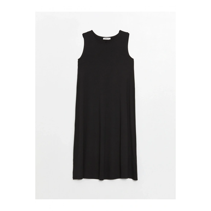 Kadın Bisiklet Yaka Düz Elbise