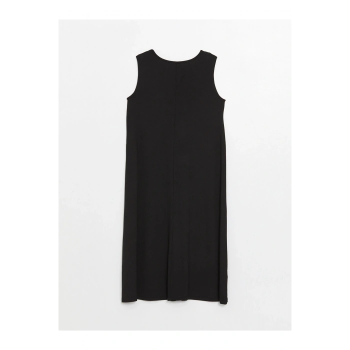 Kadın Bisiklet Yaka Düz Elbise