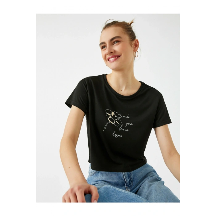 Kadın Yazili Baskili Tisört