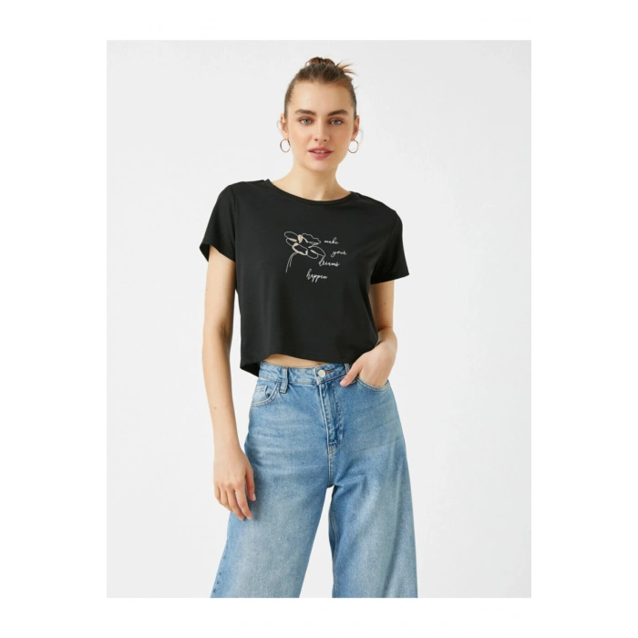 Kadın Yazili Baskili Tisört