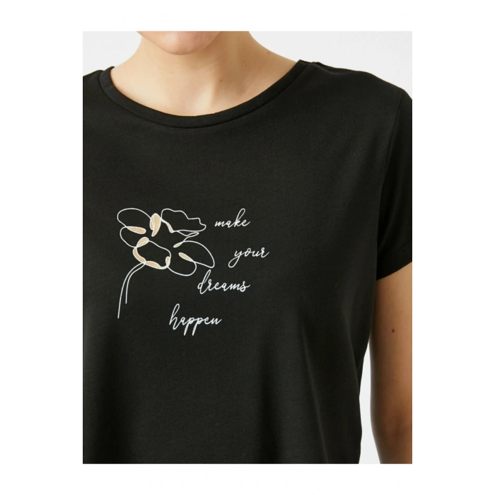 Kadın Yazili Baskili Tisört