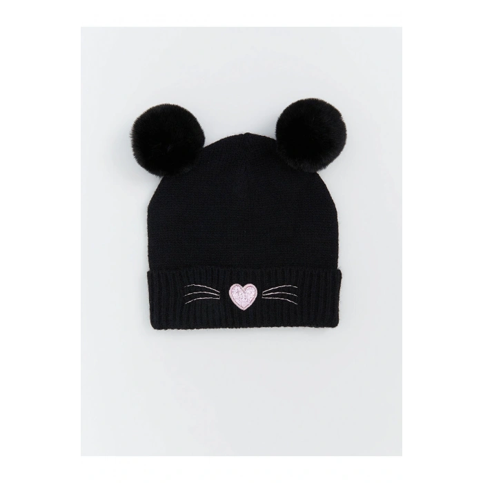 Kalp Nakışlı Kız Çocuk Bere (W5)