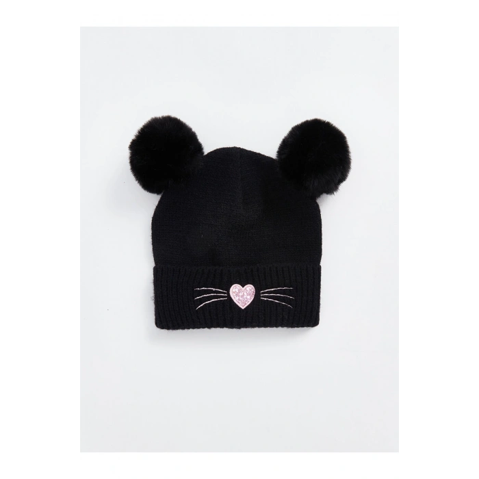 Kalp Nakışlı Kız Çocuk Bere (W5)