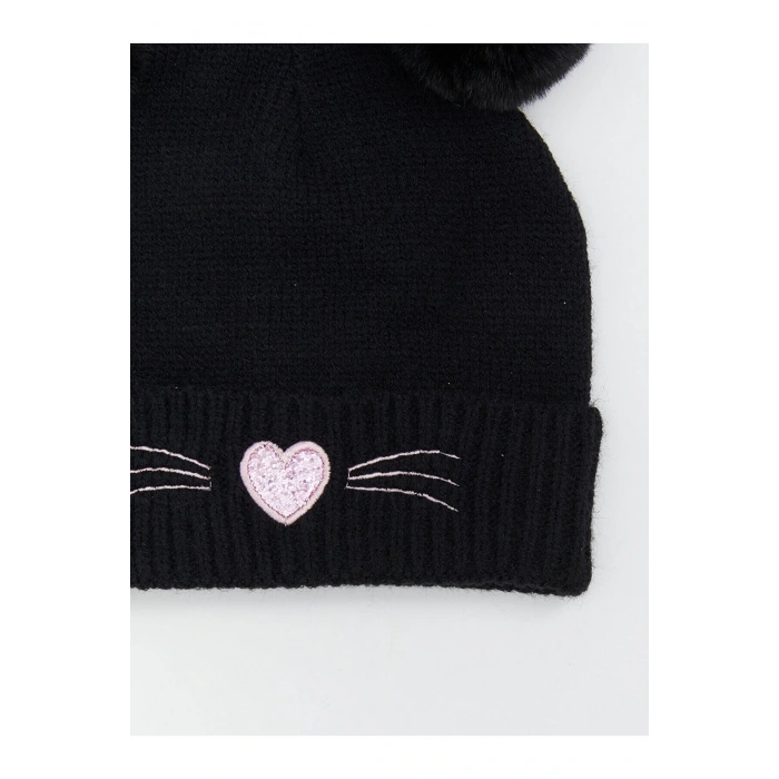 Kalp Nakışlı Kız Çocuk Bere (W5)