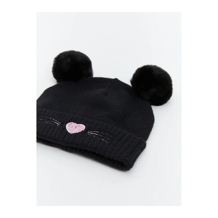 Kalp Nakışlı Kız Çocuk Bere (W5)