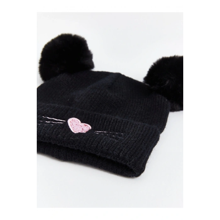 Kalp Nakışlı Kız Çocuk Bere (W5)