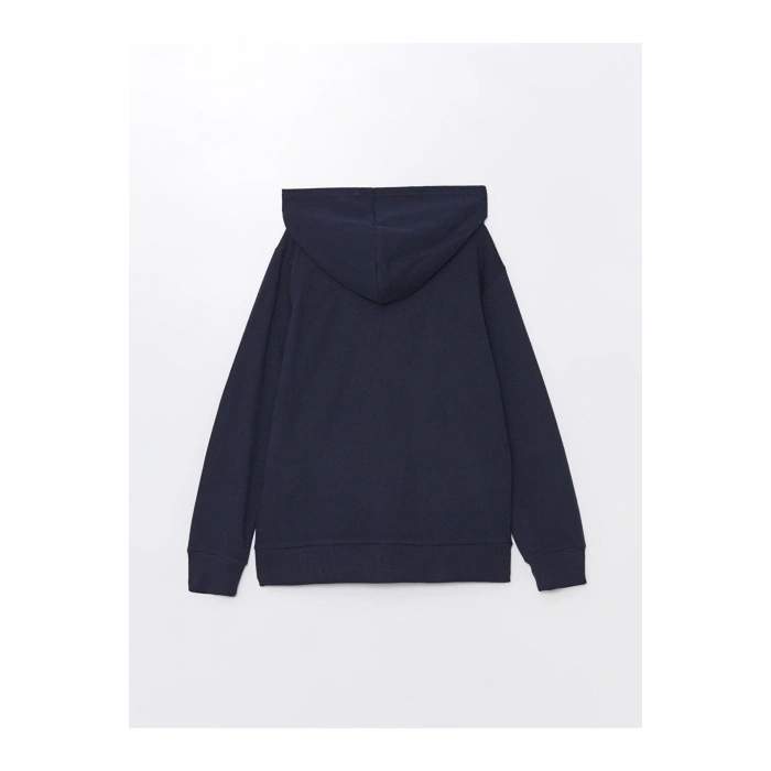 Kapüşonlu Basic Uzun Kollu Kız Çocuk Fermuarlı Sweatshirt (W4)