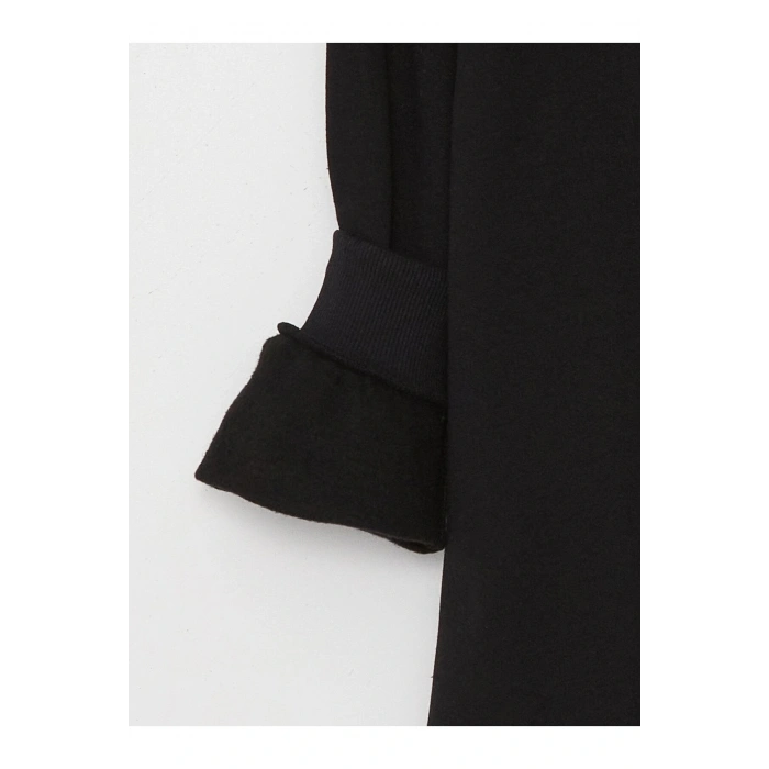 Kapüşonlu Düz Uzun Kollu Kadın Sweatshirt Tunik