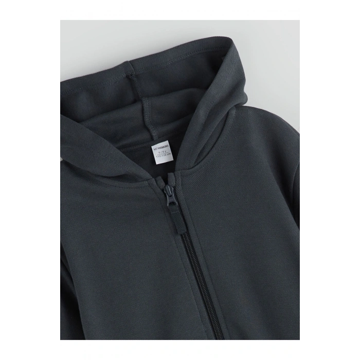 Kapüşonlu Erkek Çocuk Pike Hırka