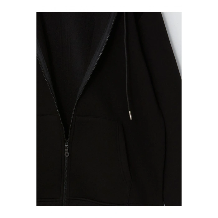 Kapusonlu Uzun Kollu Erkek Fermuarli Sweatshirt - W4LV28Z8