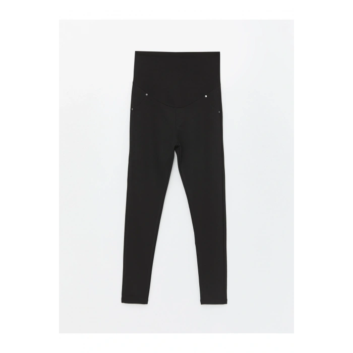 Karın Panelli Beli Lastikli Düz Hamile Tayt