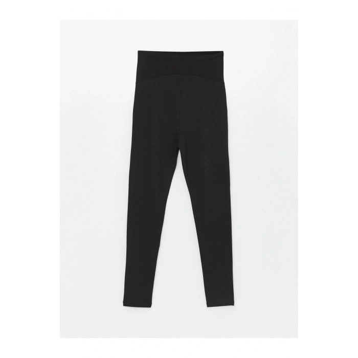 Karın Panelli Beli Lastikli Düz Hamile Tayt