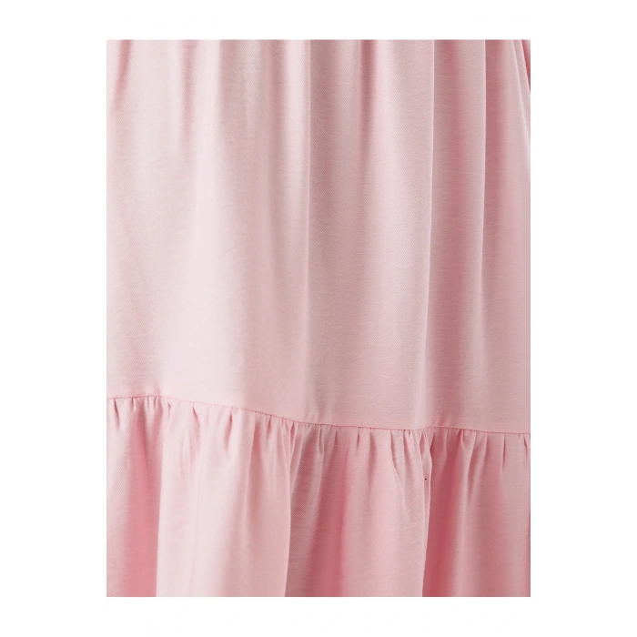 Katmanlı Yüksek Bel Uzun Viskon Etek