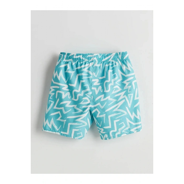 Kids Turkuaz Hızlı Kuruyan UV Korumalı Erkek Çocuk Deniz Şortu