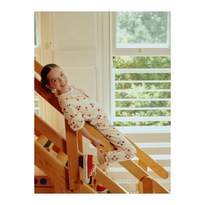 Kiraz Baskılı Kız Çocuk Fermuarlı Sweatshirt (W5)