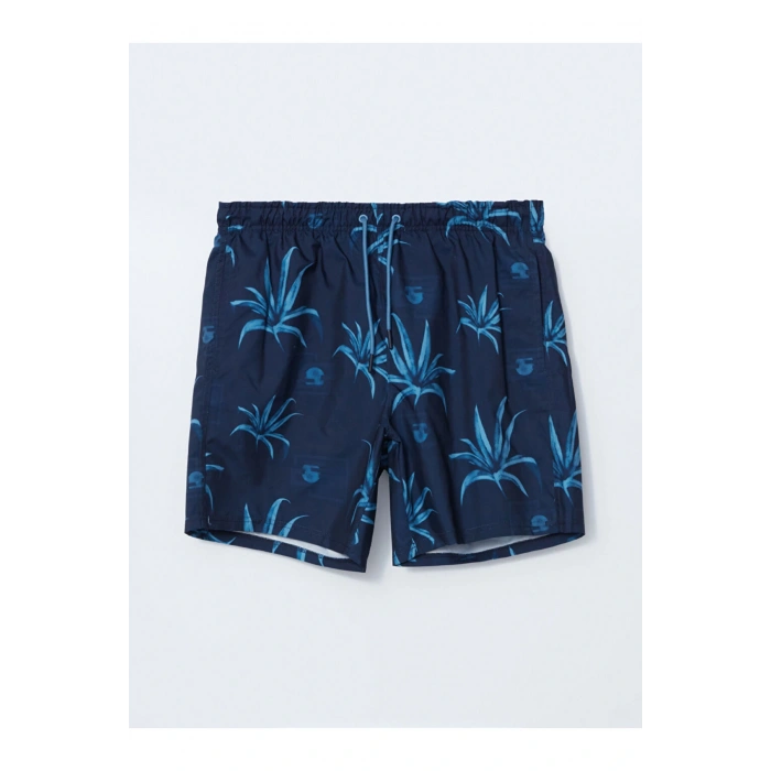 Kısa Boy Desenli Erkek Deniz Şortu