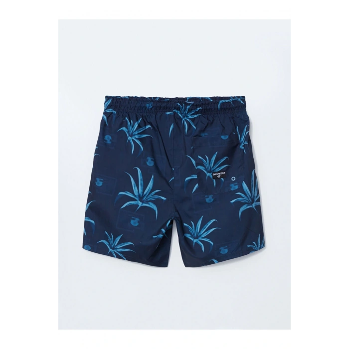 Kısa Boy Desenli Erkek Deniz Şortu