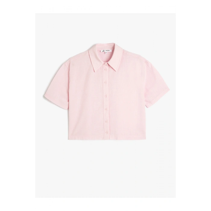 Kısa Kol Pembe Kadın Gömlek 5SAL60028IW