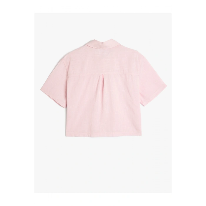 Kısa Kol Pembe Kadın Gömlek 5SAL60028IW