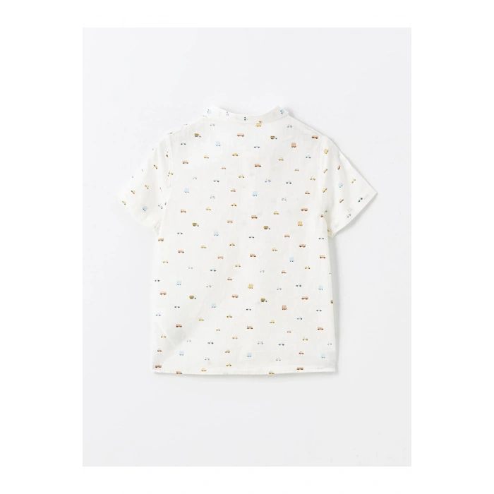 Kısa Kollu Baskılı Erkek Bebek Gömlek ve Şort 2li Takım