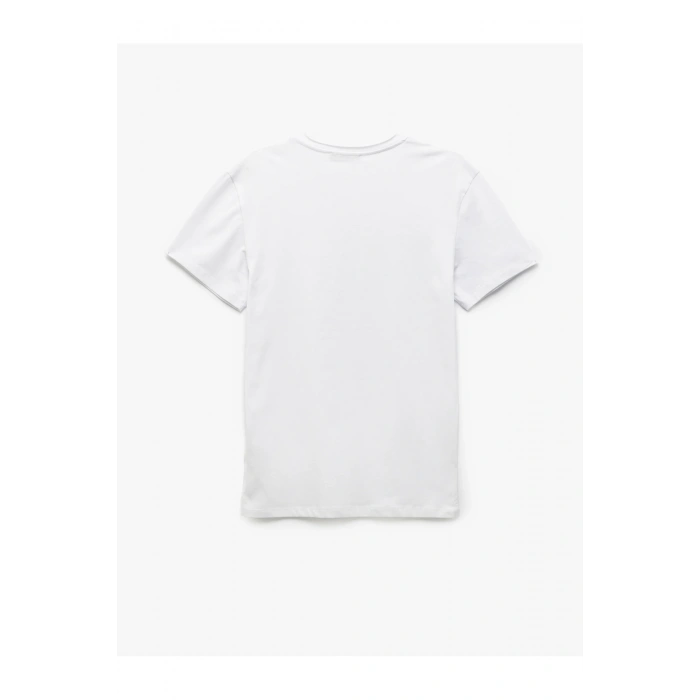 Kısa Kollu Bisiklet Yaka Pamuklu Erkek Slim Fit Tişört