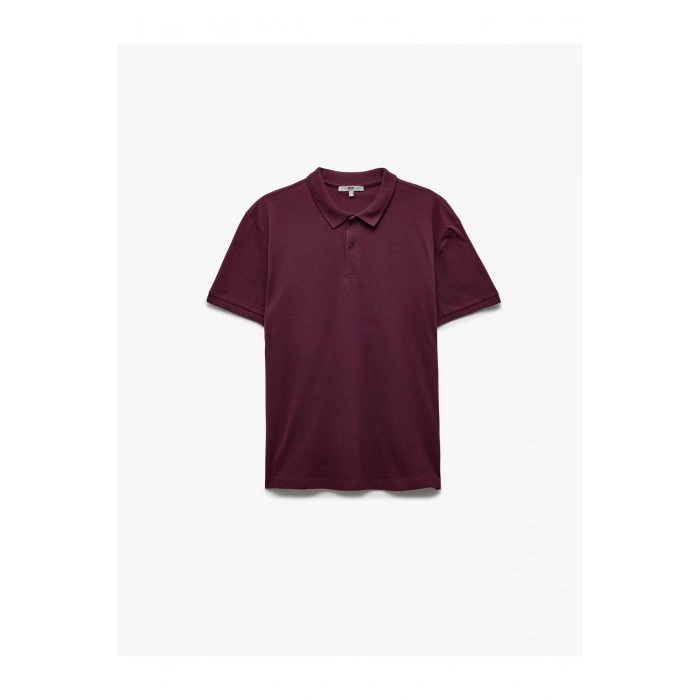 Kısa Kollu Pamuklu Pike Kumaş Polo Yaka Slim Fit Tişört