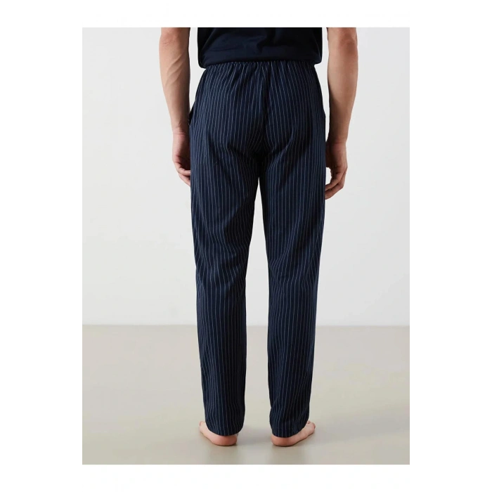 Lacivert Standart Kalıp Çizgili Erkek Pijama Altı