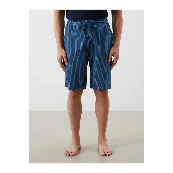 Lacivert Standart Kalıp Erkek Pijama Alt Şort