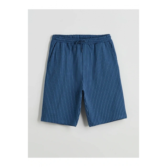 Lacivert Standart Kalıp Erkek Pijama Alt Şort