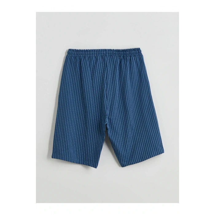 Lacivert Standart Kalıp Erkek Pijama Alt Şort