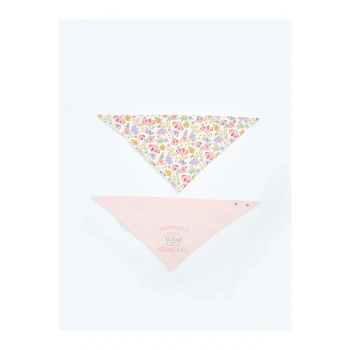 LCW baby Baskılı Kız Bebek Mama Önlüğü 2li